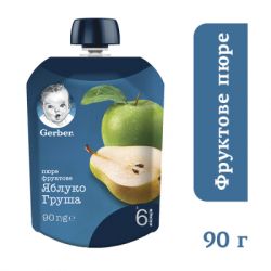 Детское пюре Gerber Pouch Яблоко и груша, 90 г (7613036345507) - Картинка 2