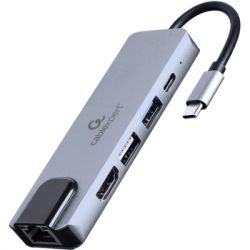 Cablexpert USB-C 5-in-1 (hub/HDMI/PD/LAN) (A-CM-COMBO5-04) -  1