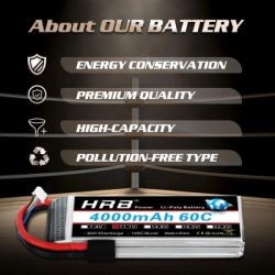    HRB Lipo 3s 11.1V 4000mAh 60C Battery (Weight under 300g) (HR-4000MAH-3S-60C) -  2