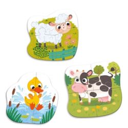 Пазл DoDo 3 в 1 Сельские животные (300393) - Картинка 2