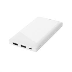   Deltaco 10000mAh, Input:Micro-USB, Output:USB-A*2(5V/2.1A), +cable, white (PB-A1001)