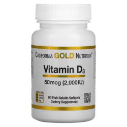 ³ California Gold Nutrition ³ D3, 2000 , Vitamin D3, 90   '  (CGN-01179) -  1