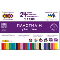 Пластилин ZiBi Classic 24 цвета 480 г (ZB.6236)