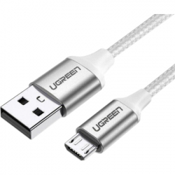 Дата кабель USB 2.0 AM to Micro 5P 2.0m US290 3A 18W Nickel Plating White Ugreen (60153) - Картинка 2