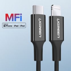   USB-C to Lightning 1.0m US1713A Nickel Plating ABS Shell Black Ugreen (60751) -  2