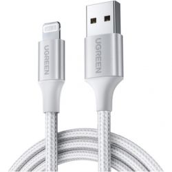   USB 2.0 AM to Lightning 1.0m US199 2.4A Silver Ugreen (60161)