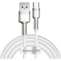   USB 3.1 AM to USB-C 2.0m 6.0A 66W Cafule Series Metal White Baseus (CAKF000202)