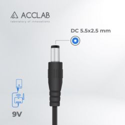   USB to DC 5.52.5mm 9V 1A ACCLAB (1283126565113) -  3
