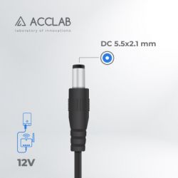   USB to DC 5.52.1mm 12V 1A ACCLAB (1283126565120) -  3