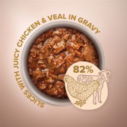 Влажный корм для кошек Club 4 Paws Paws Selection Премиум Кусочки с курицей и телятиной в соусе 80 г (4820215368018) - Картинка 2