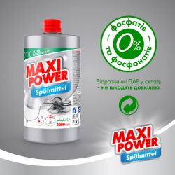 Средство для ручного мытья посуды Maxi Power Платинум запаска 1000 мл (4823098408475) - Картинка 5