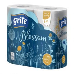 Туалетная бумага Grite Blossom 3 слоя 4 рулона (4770023348736)