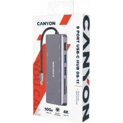Порт-реплікатор Canyon DS-11, 9 in 1 USB-C hub, HDMI, Gigabit Ethernet, Type-C PD/100W (CNS-TDS11) - Картинка 6