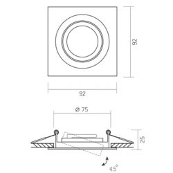 Світильник точковий Videx під лампу GU10 врізний Квадрат Білий (VL-SPF08S-W) - Картинка 2