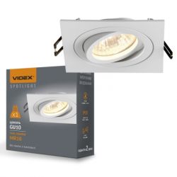 Світильник точковий Videx під лампу GU10 врізний Квадрат Білий (VL-SPF08S-W) - Картинка 3