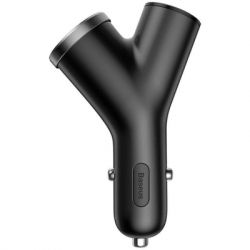   - Baseus CCALL-YX01 Y type dual USB+cigarette lighter extended car charger 3.1 A Black -  2