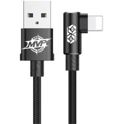  USB 2.0 Lightning - 1.0  Baseus MVP Elbow Type Cable USB For IP 2A Black CALMVP-01 -  1
