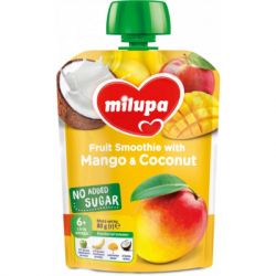 Детское пюре Milupa яблоко, банан, манго, кокос 80 г (6438091414149)