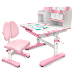 Парта со стулом Evo-kids Panda pink (BD-28 PN) - Картинка 1