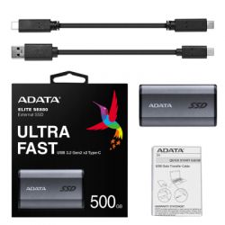 SSD  A-DATA Elite SE880 500GB Titanium Gray USB 3.2 (AELI-SE880-500GCGY) -  6