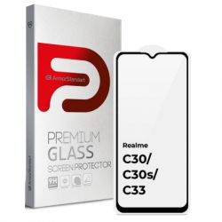 ���� ������� Armorstandart Full Glue Realme C30/C30s/C33 Black (ARM64727)