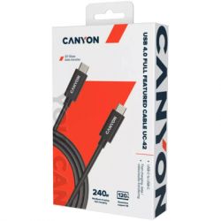   USB-C to USB-C 2.0m UC-42 5A 240W(ERP) E-MARK,black Canyon (CNS-USBC42B) -  2