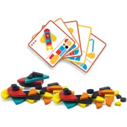 Настольная игра Djeco Набор деревянных геометрических фигур Ze Geo Vroom (DJ06436) - Картинка 2