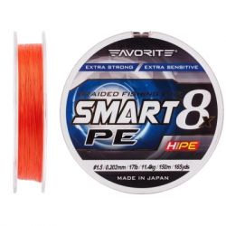 Шнур Favorite Smart PE 8x 150м 1.5/0.202mm 17lb/11.4kg Red Orange (1693.10.84) - Картинка 2