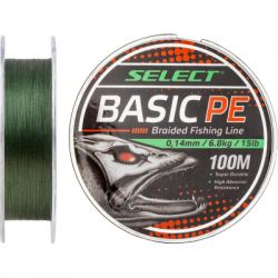 Шнур Select Basic PE 100м Dark Green 0.24mm 40lb/18.2kg (1870.27.67)