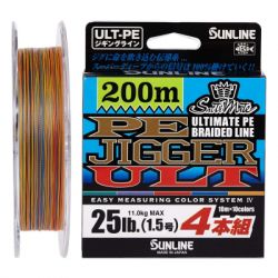  Sunline PE-Jigger ULT 200m 0.8/0.148mm 12lb/6.0kg Multi Color (1658.10.33) -  1