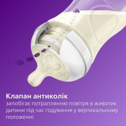 Пляшечка для годування Philips AVENT Natural Природний потік з клапаном 125 мл (SCY670/01) - Картинка 6