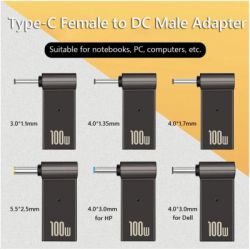  PD 100W USB Type-C Female to DC Male Jack 4.5x3.0 mm HP ST-Lab (PD100W-4.5x3.0mm-HP) -  3