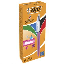 Ручка масляна Bic 4 in 1 Colours Shine Pink рожева (bc982875) - Картинка 2