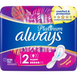 Гигиенические прокладки Always Platinum Super (Размер 2) 7 шт. (8001090444950) - Картинка 2