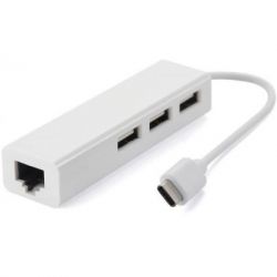 ������������ Value Type-C Hub 3-port USB2.0 + RJ45 Fast Ethernet White (S0742)