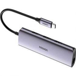 Ugreen USB3.0 Type-C to USB 3.0x3/RJ45/ CM236 (60718) -  1