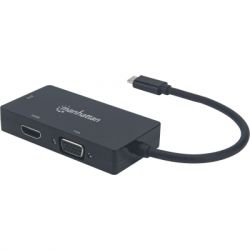  Intracom USB3.1 Type-C to HDMI/DVI-I/VGA Black Manhattan (152983) -  2