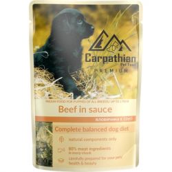 Влажный корм для собак Carpathian Pet Food в соусе с говядиной 100 г (4820111141159)