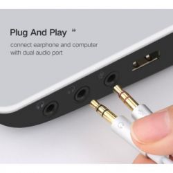 ������ �������������� AUX 3.5mm TRRS to TRSx2 M/M 0.2m ABS Case AV140 White Ugreen (20897) - �������� 2