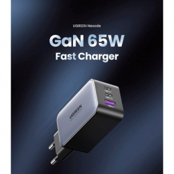   UGREEN 3xUSB 65W GaN (2USB-C+USB-A) CD244 Grey (10335) -  2