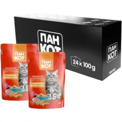 Влажный корм для кошек Пан Кот курица в соусе 100 г (4820111140985) - Картинка 3