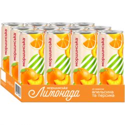 Напиток Моршинська сокосодержащий Лимонада со вкусом Апельсин-Персик 0.33 л (4820017002721) - Картинка 2