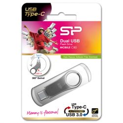 USB   Silicon Power 128 GB DriveMobile C80 USB 3.1 + Type-C Silver (SP128GBUC3C80V1S) -  4