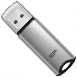 USB ���� ���������� Silicon Power 64 GB Silicon M02 Aluminum Silver USB 3.2 (SP064GBUF3M02V1S)