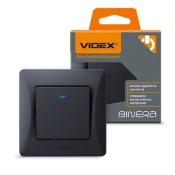 Выключатель Videx BINERA 1кл с подсветкой черный графит (VF-BNSW1L-BG) - Картинка 4