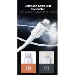   USB 2.0 AM to Lightning 1.0m US155 MFI White Ugreen (US155/20728) -  5