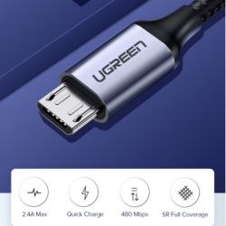   USB 2.0 AM to Micro 5P 1.5m US290 Silver Ugreen (US290/60152) -  2
