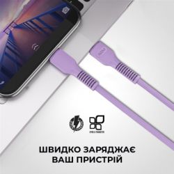Дата кабель USB-C to Lightning 1.0m AR88 3A Purple Armorstandart (ARM65290) - Картинка 3