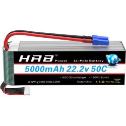    HRB_ Lipo 6s 22.2V 5000mAh 50C Battery (Weight 650-700g) (HR-5000MAH-6S-50C-XT60)