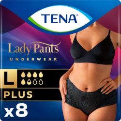    Tena Lady Pants Plus   Large 8  Black (7322541130750) -  1